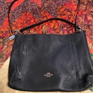 Coach Scout Black Pebbled Leather Hobo Bag